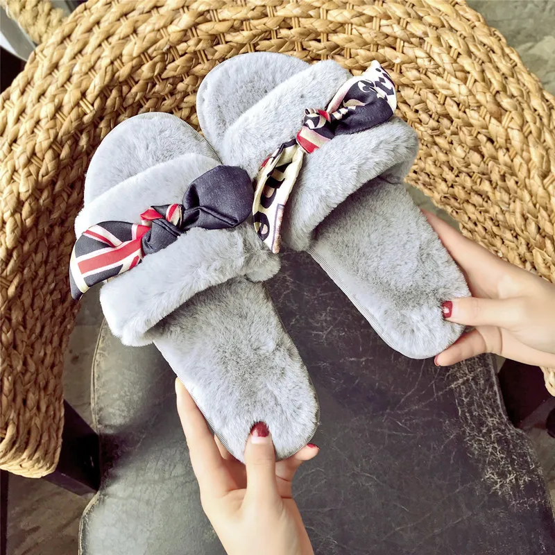 

2018 autumn new Girlish Bowknot Rabbit's Ears Women Babouche Platform Mules Holiday Beach Flip-Flops Slippers Mules Shoes