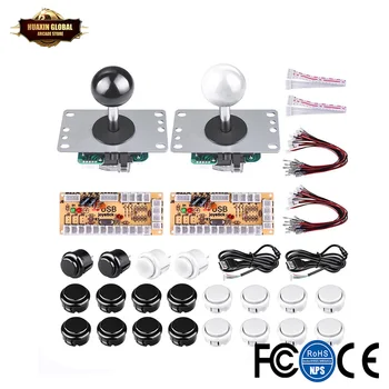 

2 Players DIY Arcade Game Button And Joysticks Controller Kits For Rapsberry Pi And Windows,2x 5 Pin Joysticks,20x Push Buttons