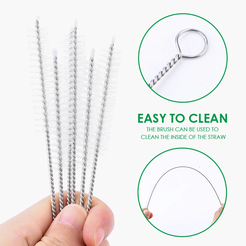Multifunctional Stainless Steel Straw Cleaning Brushes - Set of 50/100, Barware Accessory