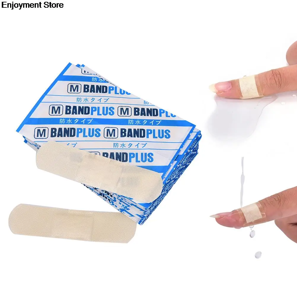 50pcs Skin Care First aid bandage hemostatic medical disposable waterproof Band-Aid with a sterile gauze pad first outdoor | Спорт и