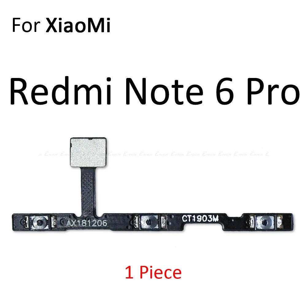 Кнопка отключения звука для Xiaomi mi 9T 9 8 A1 A2 Lite Red mi Note 7 6 5 Pro 7A 6A S2 PocoPhone F1 кнопка включения и выключения громкости гибкий кабель - Цвет: For Redmi Note 6 Pro