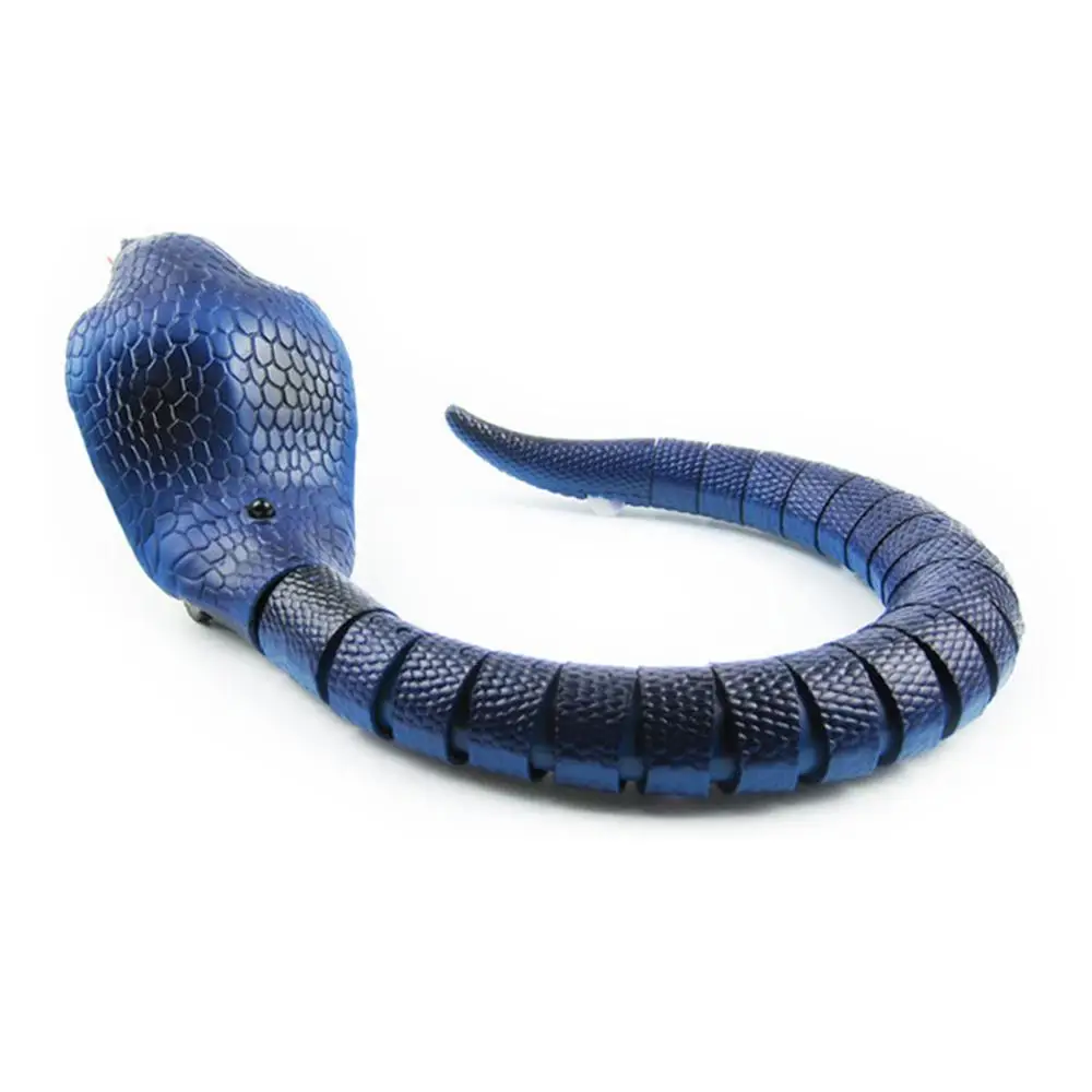 Забавная радиоуправляемая змея Naja Cobra Viper, игрушка на пульте дистанционного управления, инфракрасная имитация животного, новинка, трюк, устрашающий озорство, шутка, игрушки, подарок - Цвет: Blue