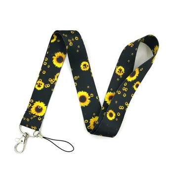 

Sunflowers Neck Strap Lanyard for Keys ID Card Badge Holder Mobile Straps Phone Rope Keychain Ribbon Necklaces Keycord Webbing