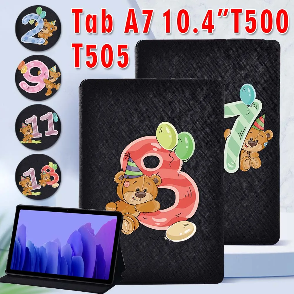 

Case for Funda Tablet Samsung Galaxy Tab A7 10.4 Inch SM-T500 SM-T505 2020 PU Leather Stand Tablet Cover Case + Pen