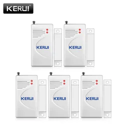 KERUI 5PCS Wireless Burglar Alarm Magnetic Sensor Smart Security Door Window Sensor Detector for GSM 433MHz Home Alarm System