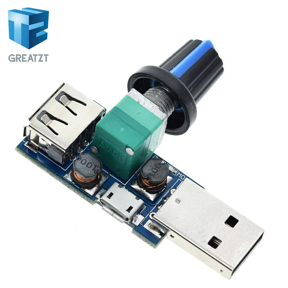 GREATZT DC 4V 12V 5W USB вентилятор с бесступенчатым регулятором скорости контроллер