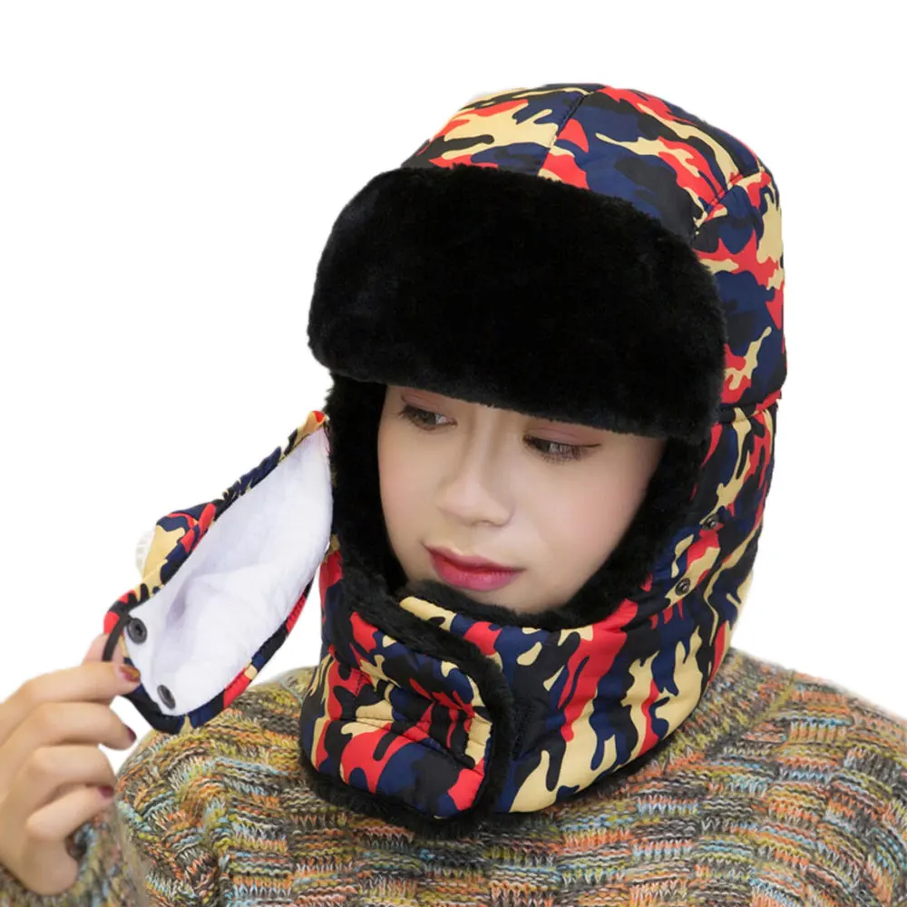 Men Ski Hat Earflap Warm Portable Cossack Cap Trapper Women Durable Fur Snow Cap Winter Trooper Breathing Valve