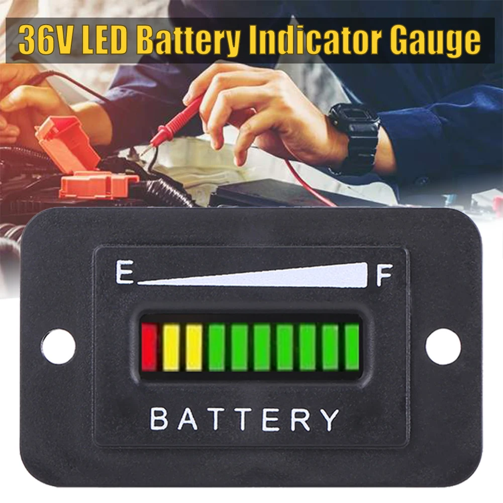 

36Volt Battery Gauge Indicator Meter Gauge Discharge Tester LED Battery Status Waterproof Charge Indicator Monitor Meter Gauge