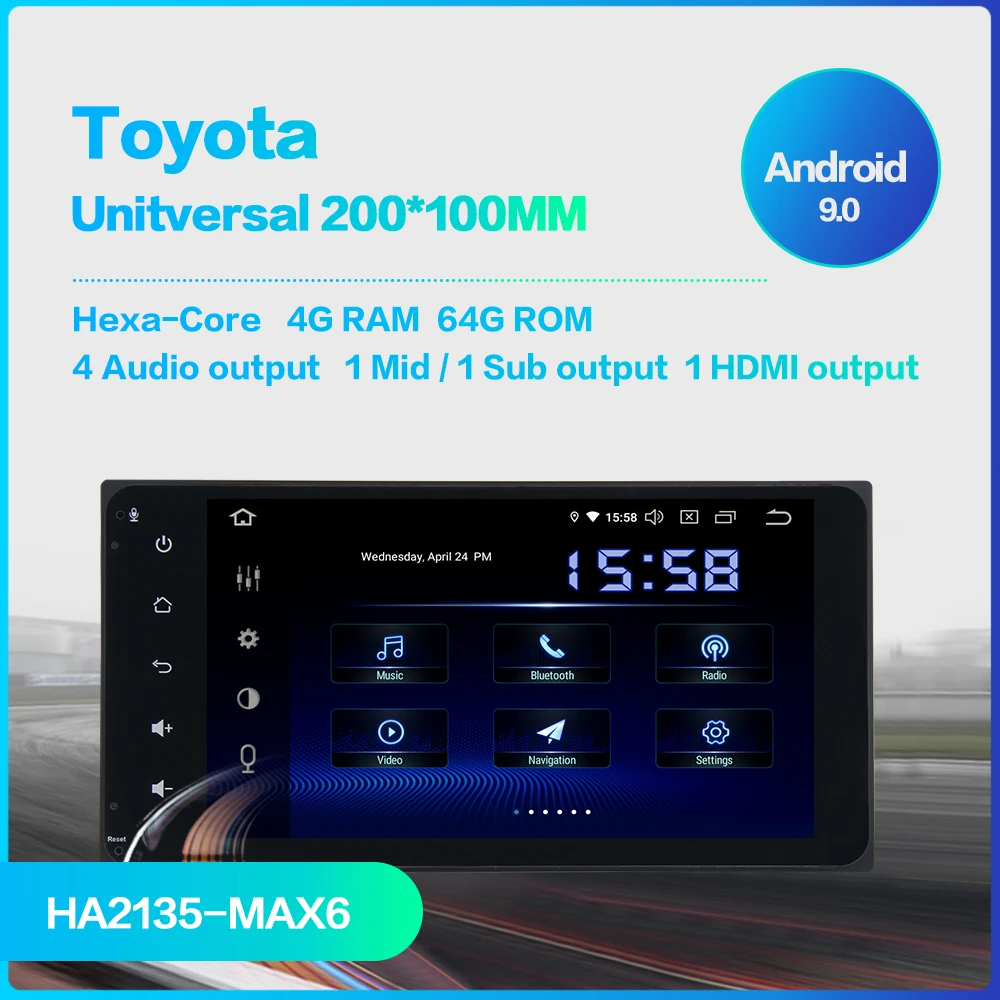 Sale for Toyota Corolla Camry Prado RAV4 Vehicle GPS Navigation 7" 1080P Audio Car 2 din Android 9.0 Radio DSP Stereo Audio Universal 1