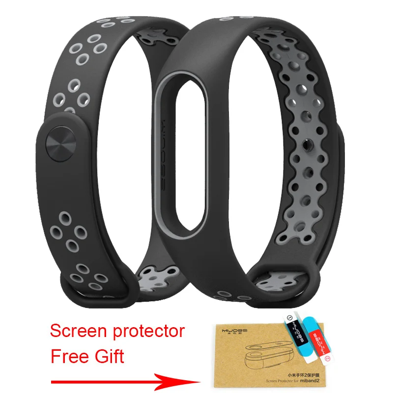 Black gray Xiaomi mi ремешок, 2 ремешка, браслет, цветной ремешок для mi Band 2, браслет, сменный смарт-браслет, аксессуары для mi band 2, силиконовый - Цвет: Black gray