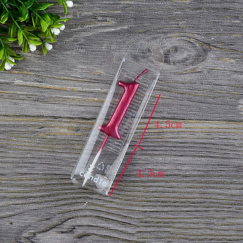 1PC Red Wine Number Birthday Paper Cake Candle Kids Birthday Party Wedding Cake Candle Favor Supplies Cake Decorations