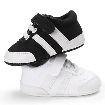 Bébé garçon chaussures toile classique noir blanc baskets décontractées premiers marcheurs enfant en bas âge en plein air infantile berceau chaussures unisexe