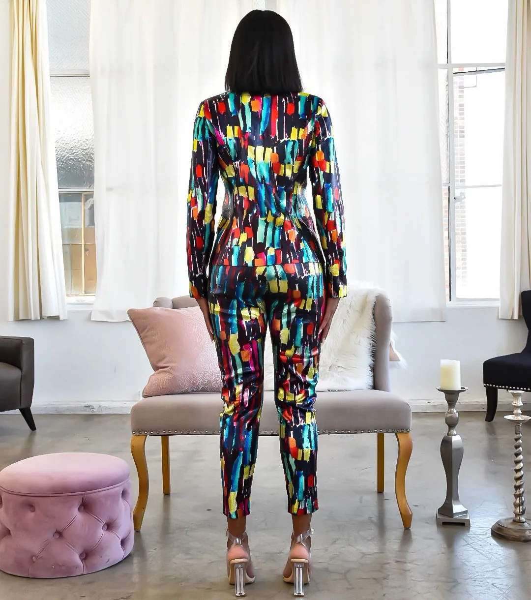 2020 Colorful Women Pant Suits Blazer Jacket Pencil Pant 2 Piece Set OL Work Office Business Suits Jackets And Suits For Women