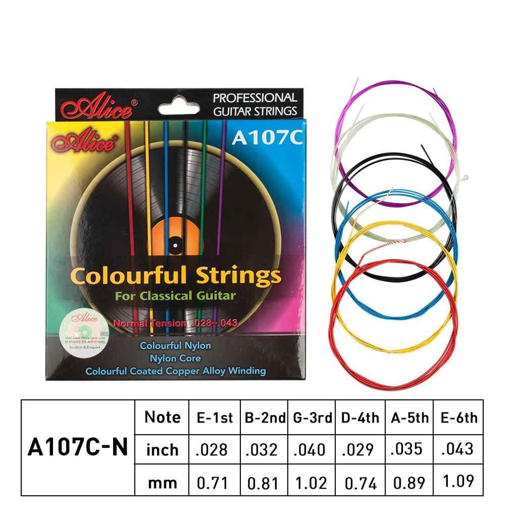 Acoustic Guitar Strings Rainbow Colorful Guitar Strings E A For