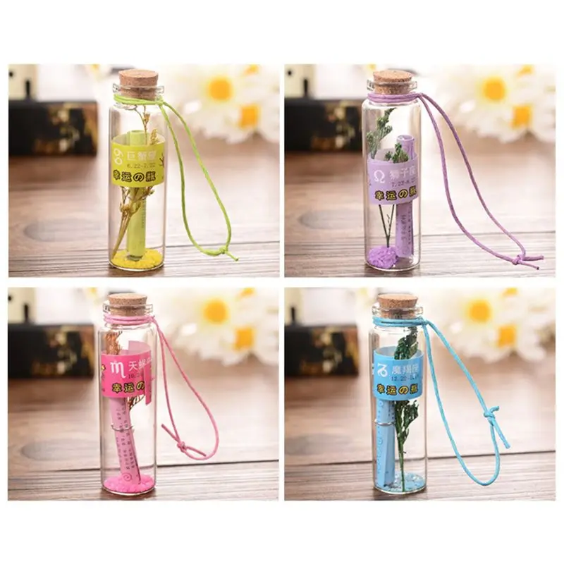 12pcs constellation Wish Bottles Decorative Crafts Floating Bottle Lavender sand Drift bottle Home decoration gift Y4UE