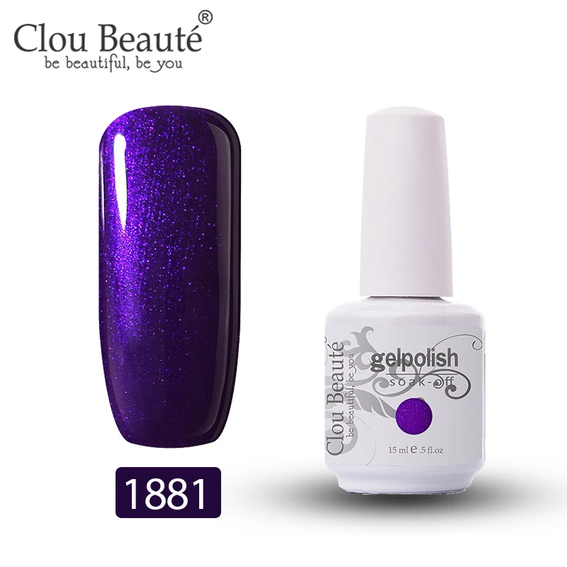 Clou Beaute 15 мл Гель-лак для ногтей УФ 179 цветов Varnich чистый цвет ногтей Блеск Топ УФ светодиодный гель Дизайн ногтей маникюрный лак гибридный - Цвет: 1881