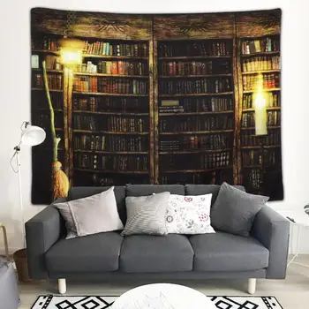 

Vintage library bookshelf cloth Tapestry Wall Hanging Decor Various styles Psychedelic Abstract Carpet Cloth Tapestries