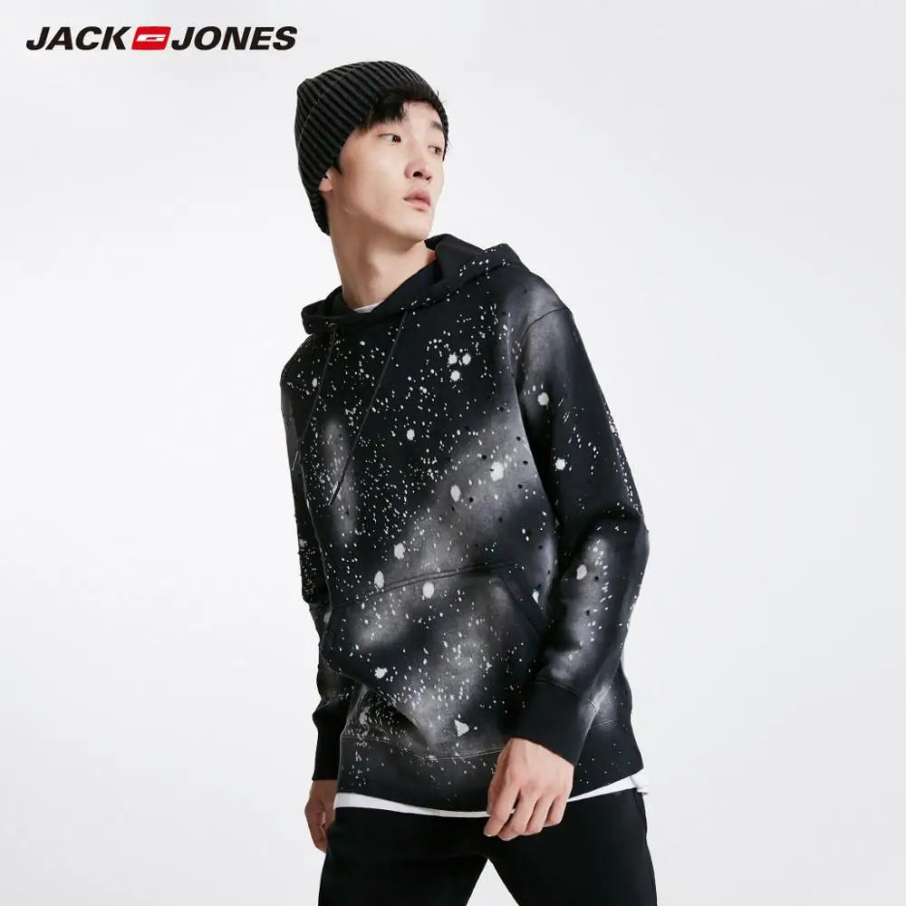 JackJones Men's 100% Cotton Oversized Pullover Hoodie Hiphop| 219133526 JackJones Men's 100% Cotton Oversized Pullover Hoodie Hiphop| 219133526