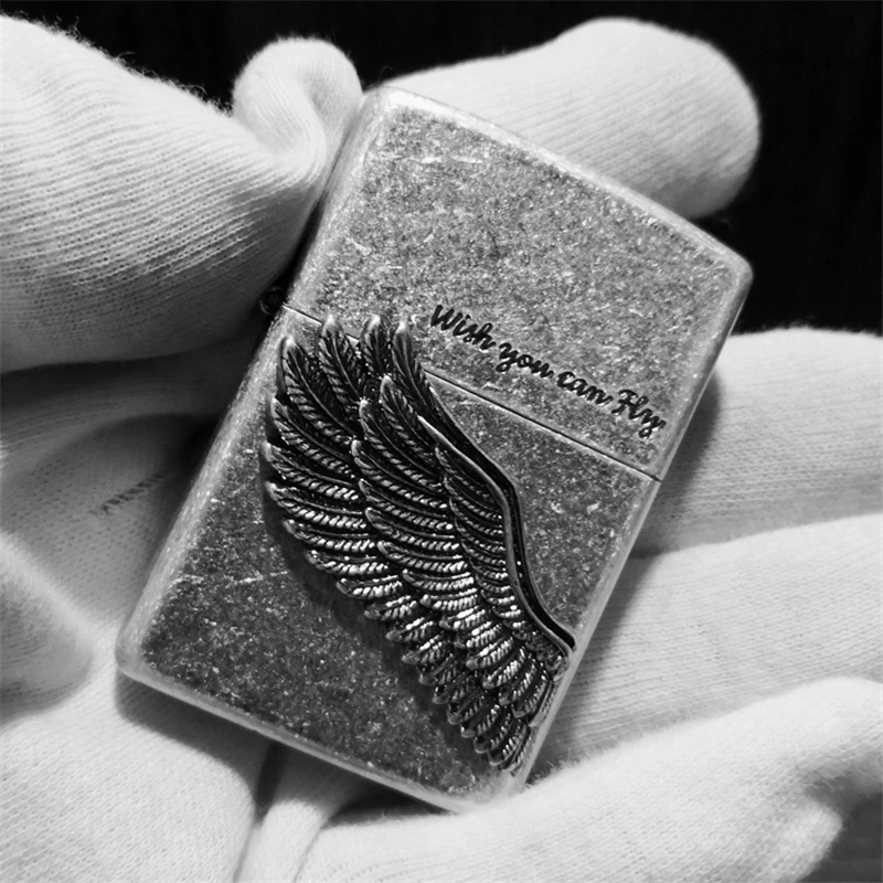 

Silver Gold Angel Flying Wing DIY Metal Badge For Zippo Kerosene Oil Lighter Grind Wheel Lighter Decor Accessory Metal Sticker