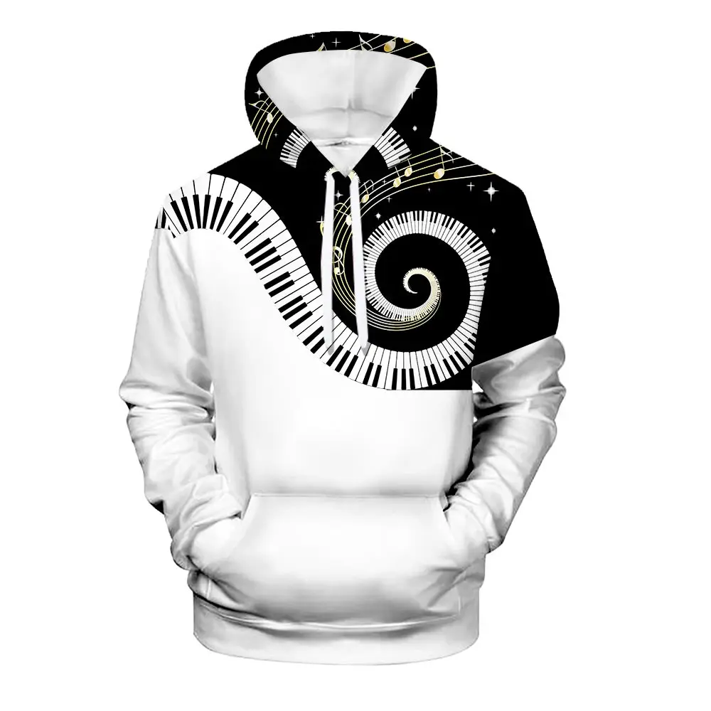 WAMNI Musical Note 3D Print Hooded Sweatshirt Harajuku Piano Fashion Autumn Novelty Hight Street Hoodie Long Sleeve