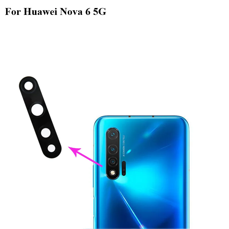 

1PC High quality For Huawei Nova 6 5G Back Rear Camera Glass Lens test good For Huawei Nova 6 Nova6 5G Replacement Parts