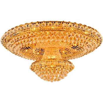 

Sale Continental circular golden living room atmosphere Lobby Restaurant Crystal Luxury Hotel 1.2 1.5 m Ceiling Lights