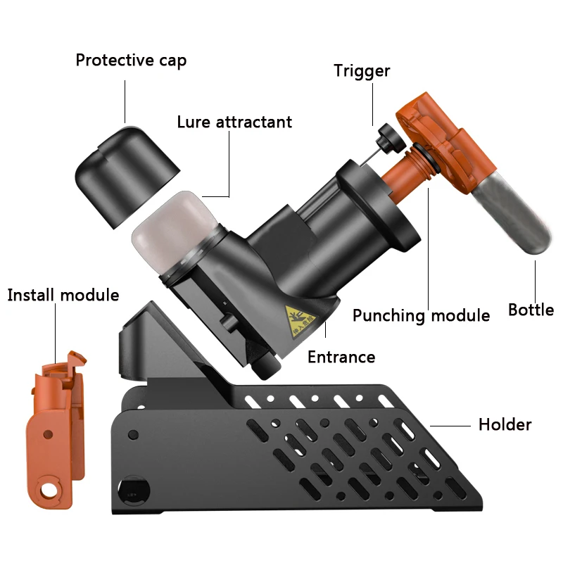 A24 CO2 Portable Easy Multi-catch Mouse&Rat Trap Auto Reset Rodent Killing Machine with Stand
