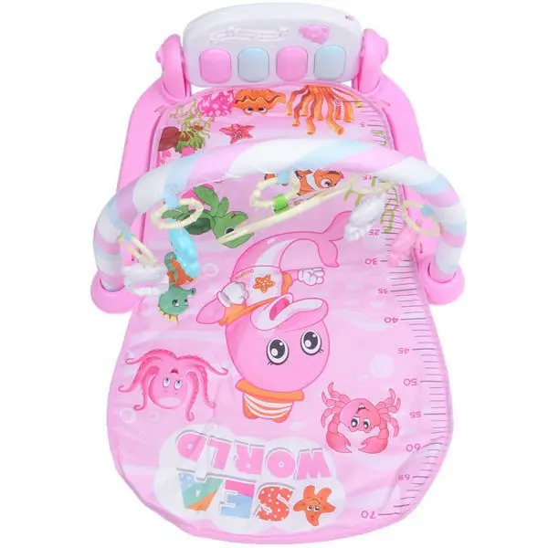 Детский игровой коврик FBIL-Baby для занятий в тренажерном зале, развивающий ковер для детей 0-12 месяцев, мягкие музыкальные погремушки, игрушки, коврик для занятий спортом для младенцев, Gam - Цвет: Pink