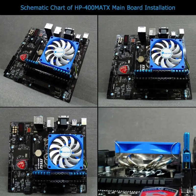 Jonsbo hp-400 cpu охлаждающий вентилятор 4 тепловые трубы радиатор для HTPC чехол все-в-одном компьютер ультра-тонкий процессор кулер