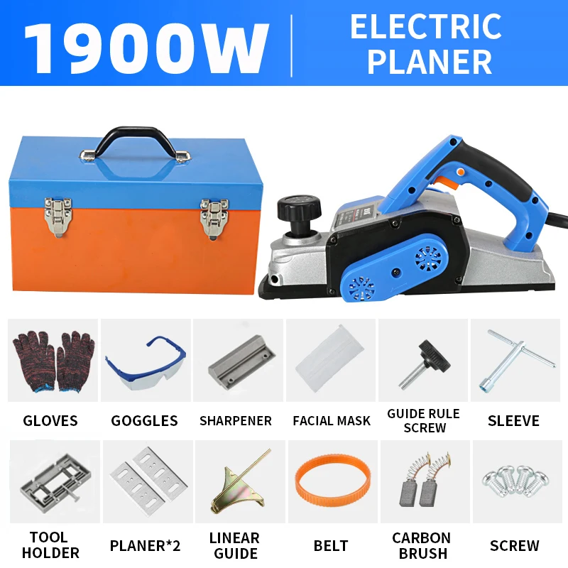 M1B-WS 90X2 Electric Planer Carpenter's Portable Planer Multi-function Carpenter's Planer Planing Cutting Board 1900W High Power 6