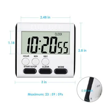 

Sport Study Loud Clock Alarm Portable Magnetic Digital Timer With Large LCD Kitchen BBQ Cooking Count-Down Up Kitchen Tools