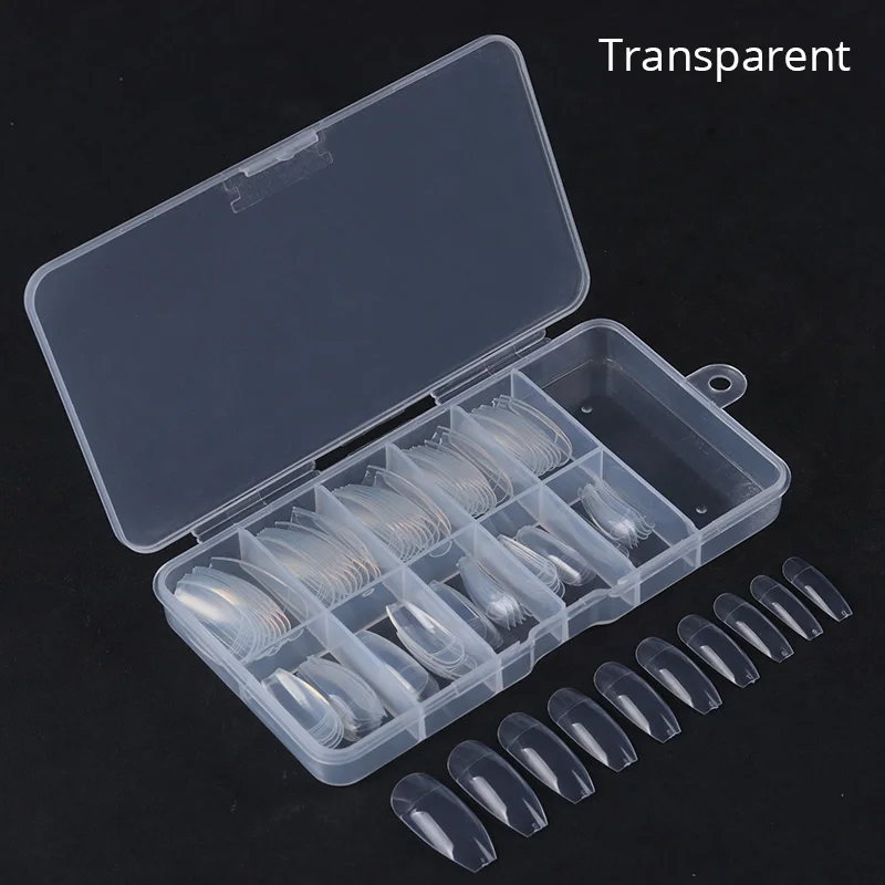 3 50Pcs Nails False Natural Finger Tip for UV Gel Polish Showing Fan Board Display Round Practice Nails Fake Nail Art Tools - Цвет: 3