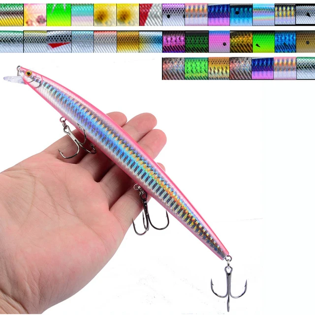 1pcs 50 color 18cm 24g Big Laser Minnow Fishing Lure Floating