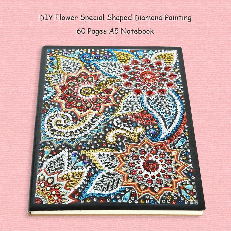 DIY Xmas Special Shaped Diamond Painting 60 Pages A5 Notebook Diary Book Kits