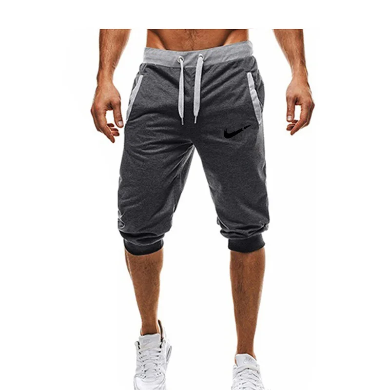 Летние мужские повседневные шорты летние однотонные Полосатые Карманы Jogger короткие спортивные штаны Мужская спортивная одежда