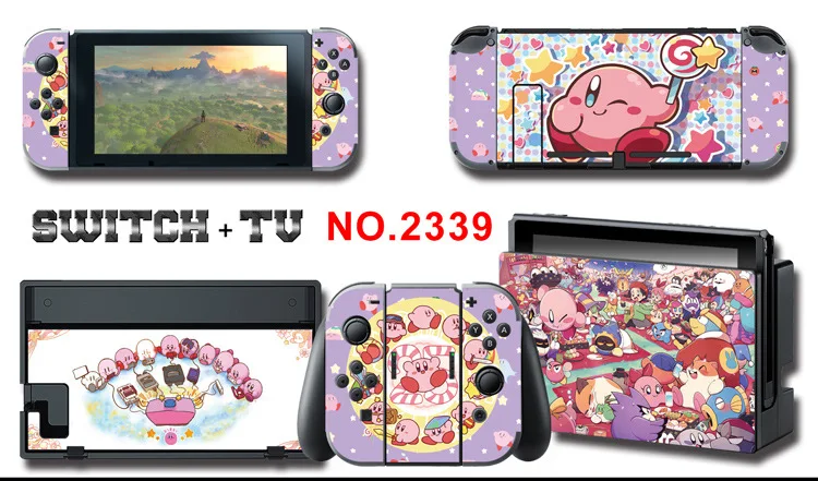 1set New Cute Anime Full Body Sticker for NS Switch Protective Cover Skin Colorful Art for Game Console Joy-Con Controller Decor