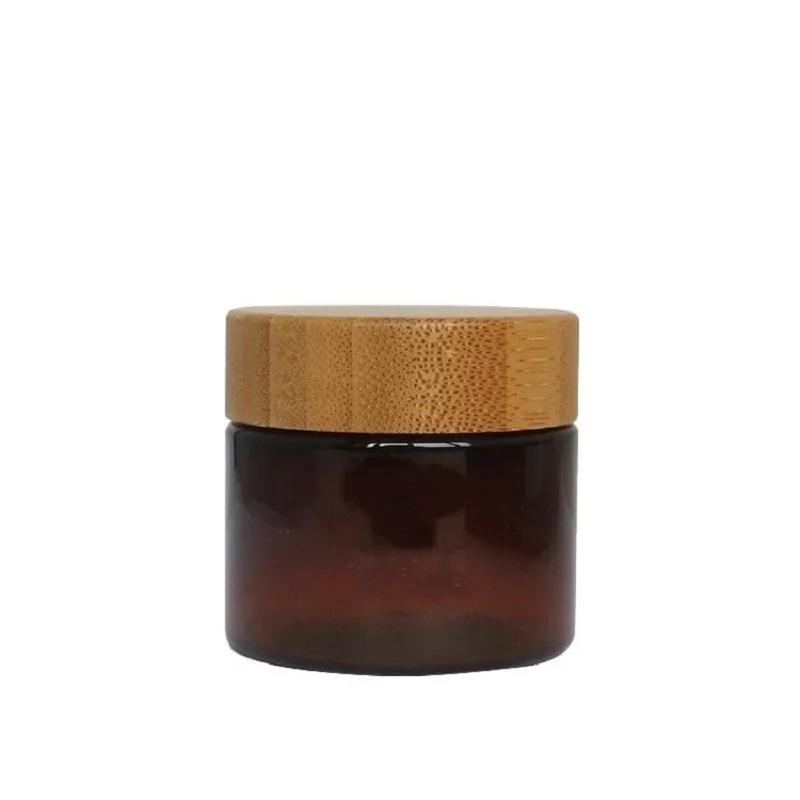 50g-brown-plastic-cream-bottle-bamboo-lid-cosmetics-cream-packaging-jar-50ml-pet-bottle-bamboo-cover-20pcs-lot