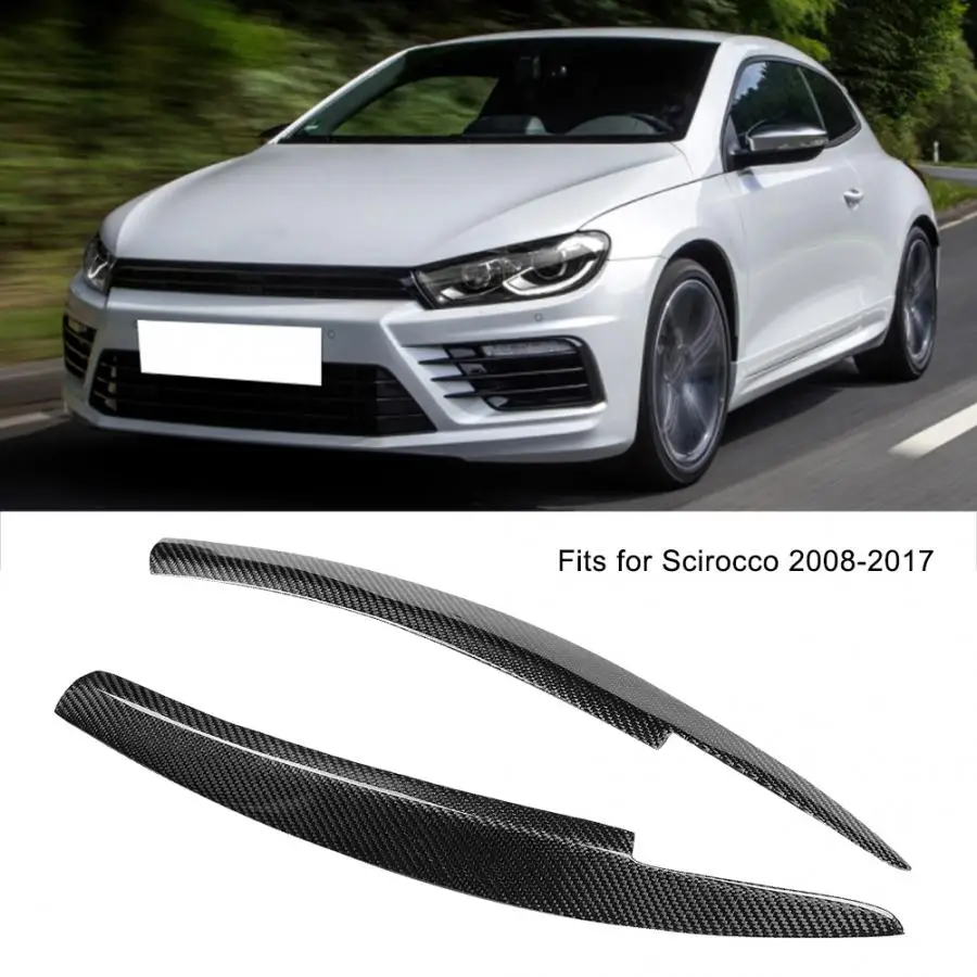 Headlight Eyebrow Trim Sticker Carbon Fiber Fits for Scirocco 2008 2009 2010 2011 2012 2013- Decorative Accessory