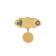 Ayetel Kursi Prayerful имя почтовый Серебряный детский воротник зажимы DN337