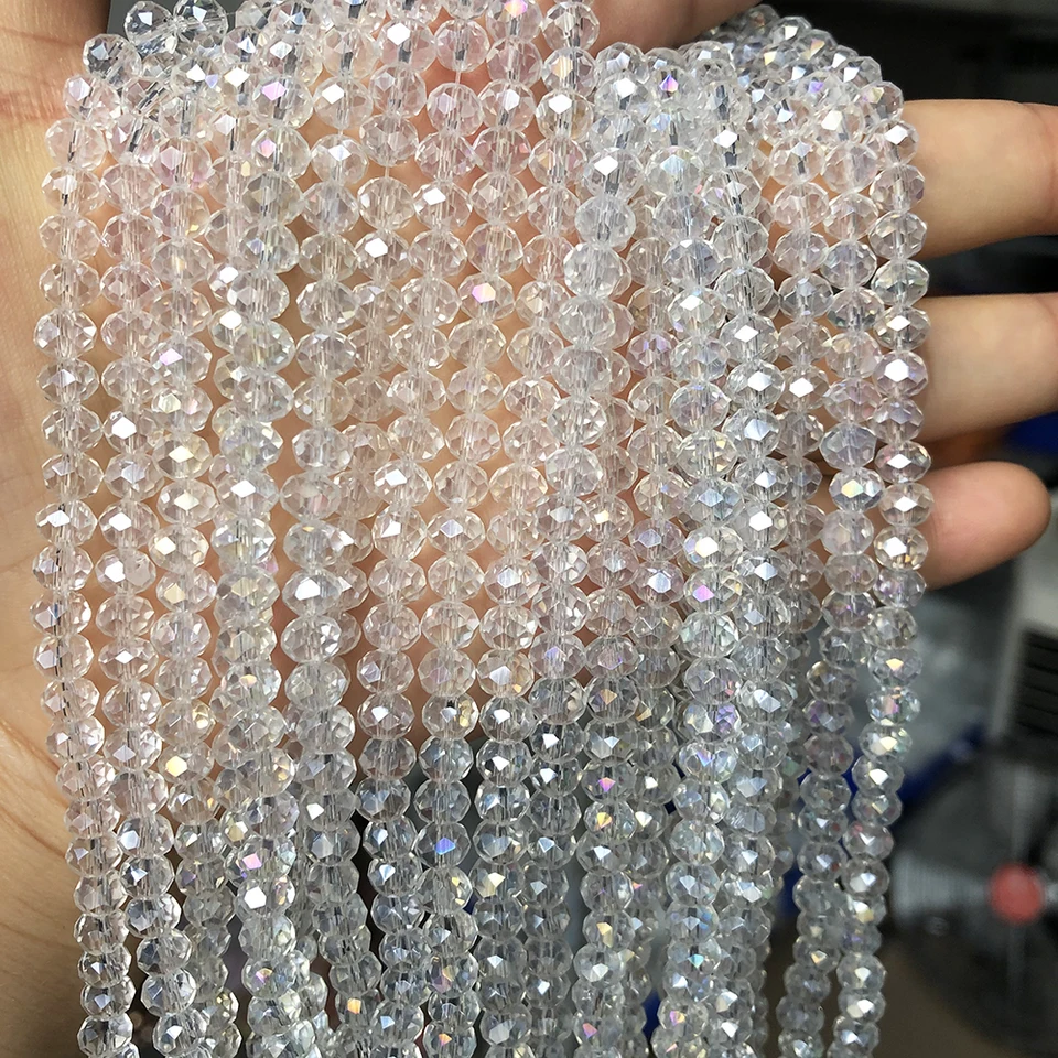 Dowarm 200 Perline Di Cristallo Rotonde 6 Mm | Sfaccettate A Rondella | Per Creazione Gioielli E Artigianato - 2