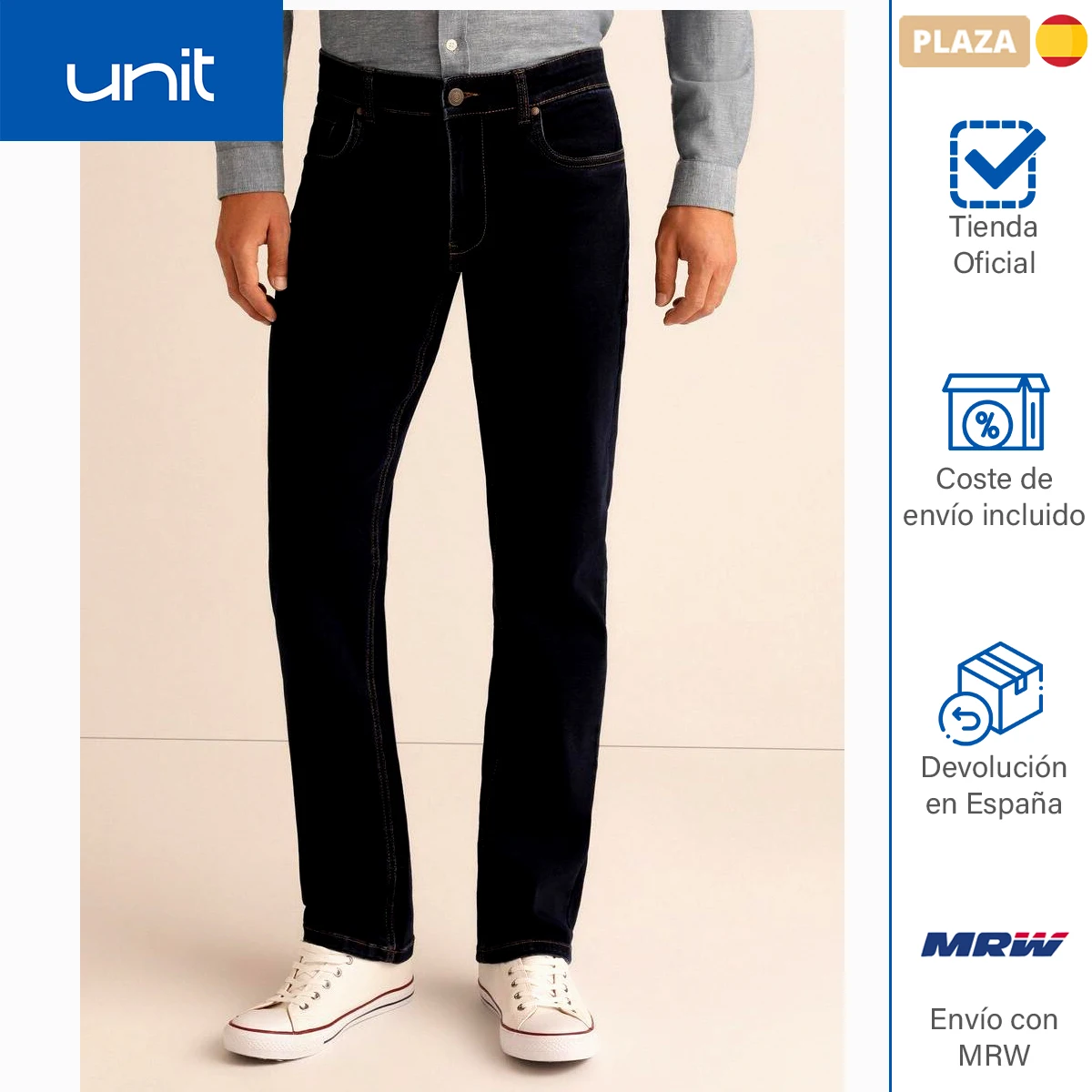Unit Pantalones vaqueros de hombre de algodon organico . Ropa de moda de calidad para uso diario|Pantalones vaqueros| -