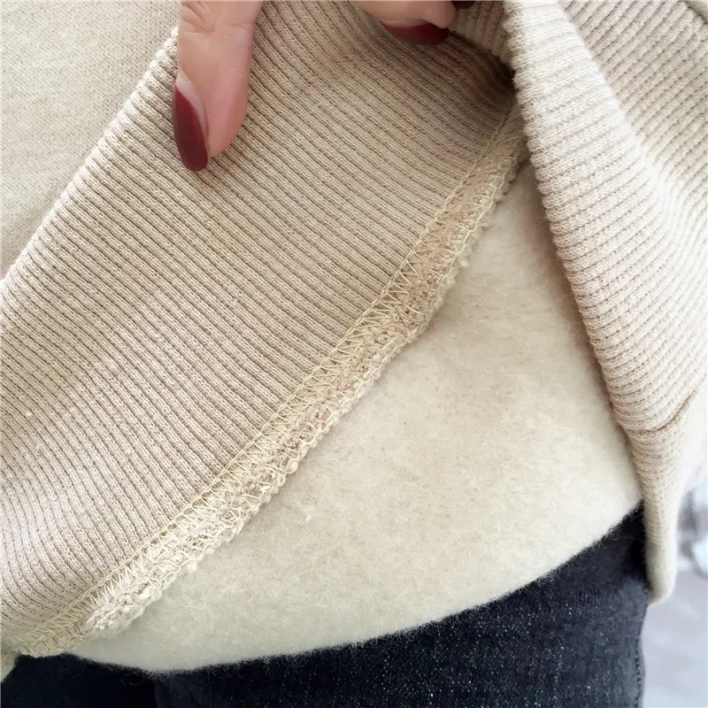 2019 New Plus velvet Basic Hoodies For Women Leisure Female winter Solid Colour Casual SweatshirtHip Pop Tops
