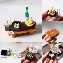 Lindo Mini miniatura casa de muñecas japonés Sushi comida para casa de muñeca Kawaii cocina accesorio, juguete