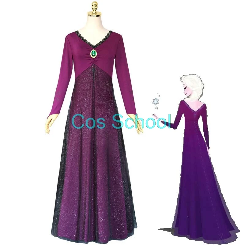 Cos School Frozen2 Эльза Косплей пижамы ледяная королева женские платья костюм Эльзы