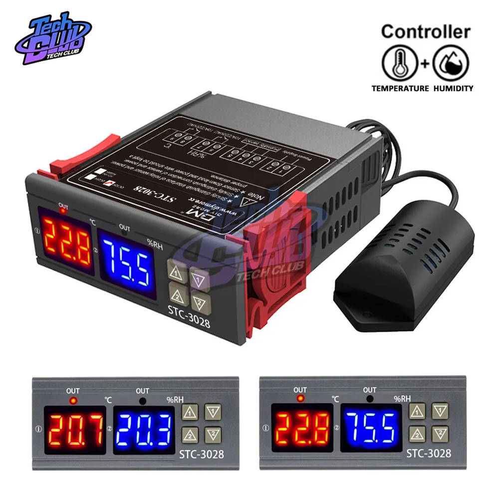 STC-1000 Digital Thermostat STC-3028 Temperature Humidity Controller Thermostat Humidistat Thermal Regulator Control Switch afbeelding