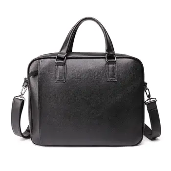 

Genuine Leather Men's Briefcase Laptop Document Handbag Messenger Shoulder Bag 15.6" Laptop Business Office Bags For Men