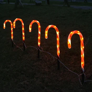 

Solar LED Light Christmas Garden Pathway Lights Xmas Navidad Christmas Decorations For Home Candy Cane Light New Year Decor