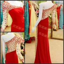 Роскошные вечерние платья невесты с кристаллами, вечерние платья на одно плечо, красные, черные, длинные шифоновые платья на выпускной