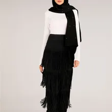 Осень, юбка размера плюс, женская, высокая талия, одноцветная, асимметричная, бахрома, макси, юбка для девушек, вечерние, ночные 1913