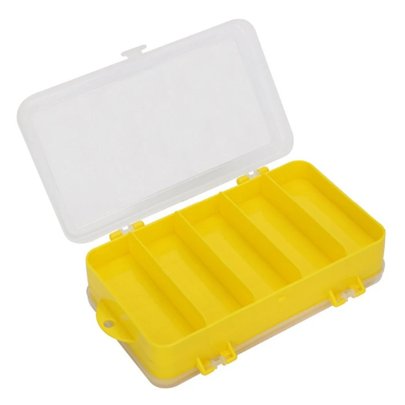

19x11.5x4.5cm Fishing Tackle Box Bait Lure Hooks Box Bait Storage Case Yellow Fishing Tool Tackle Sorting Box
